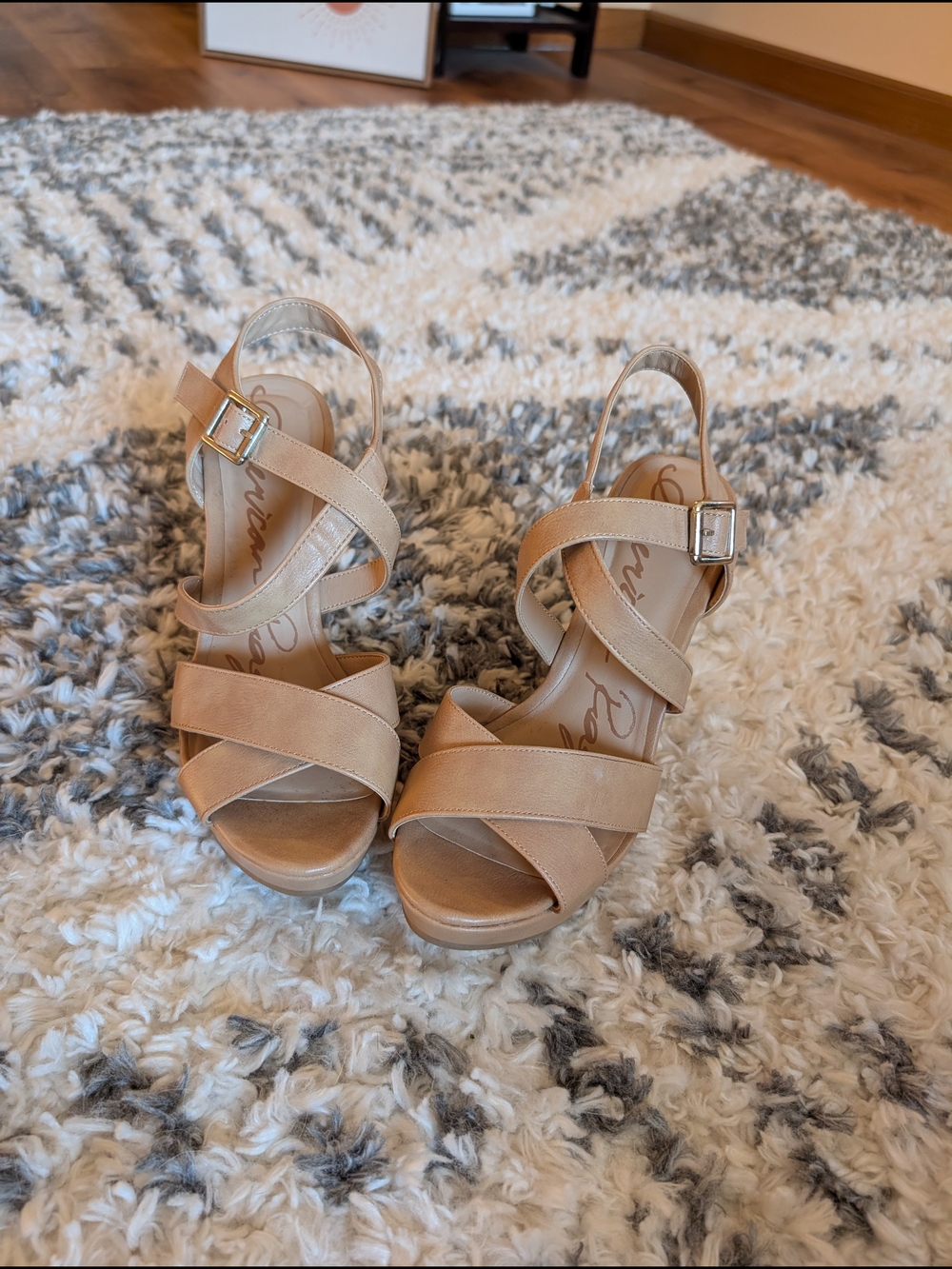 Beige Platform Sandals